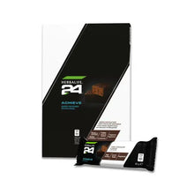 Herbalife H24 Achieve Protein Bar confezione e barretta singola con un ricco sapore di cioccolato fondente e nutrimento.