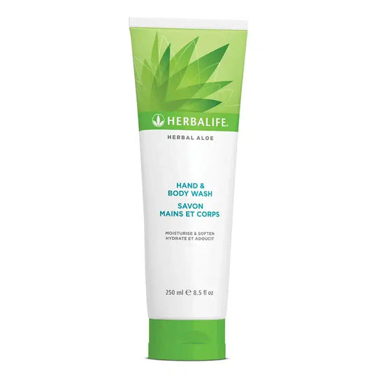 Herbal Aloe Wash Lotion in a 250 ml tube, gentle, plant-based formula for cleansing and hydrating skin.